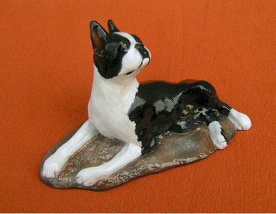 boston terrier ron hevener figurines hand made