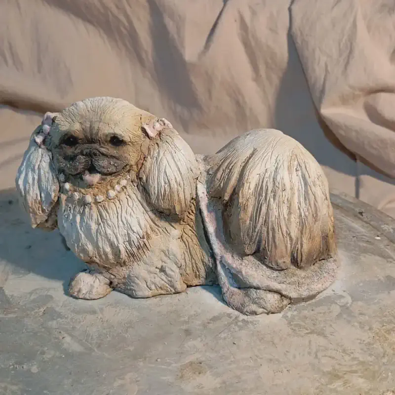 pekingesee peke lady ron hevener figurines author dog 800x800